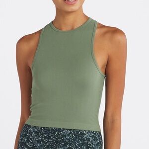 Intimately Free People Racerback Olive Green Crop Tank Top